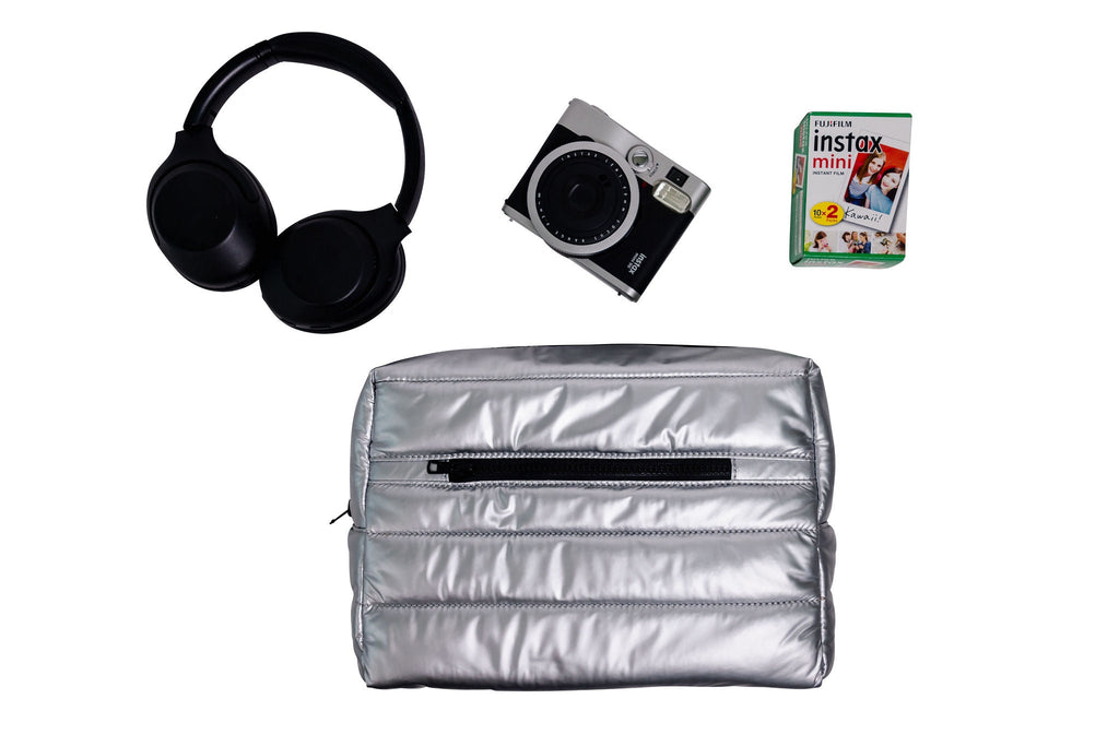 Gabriella Large Cosmetic Bag in Silver