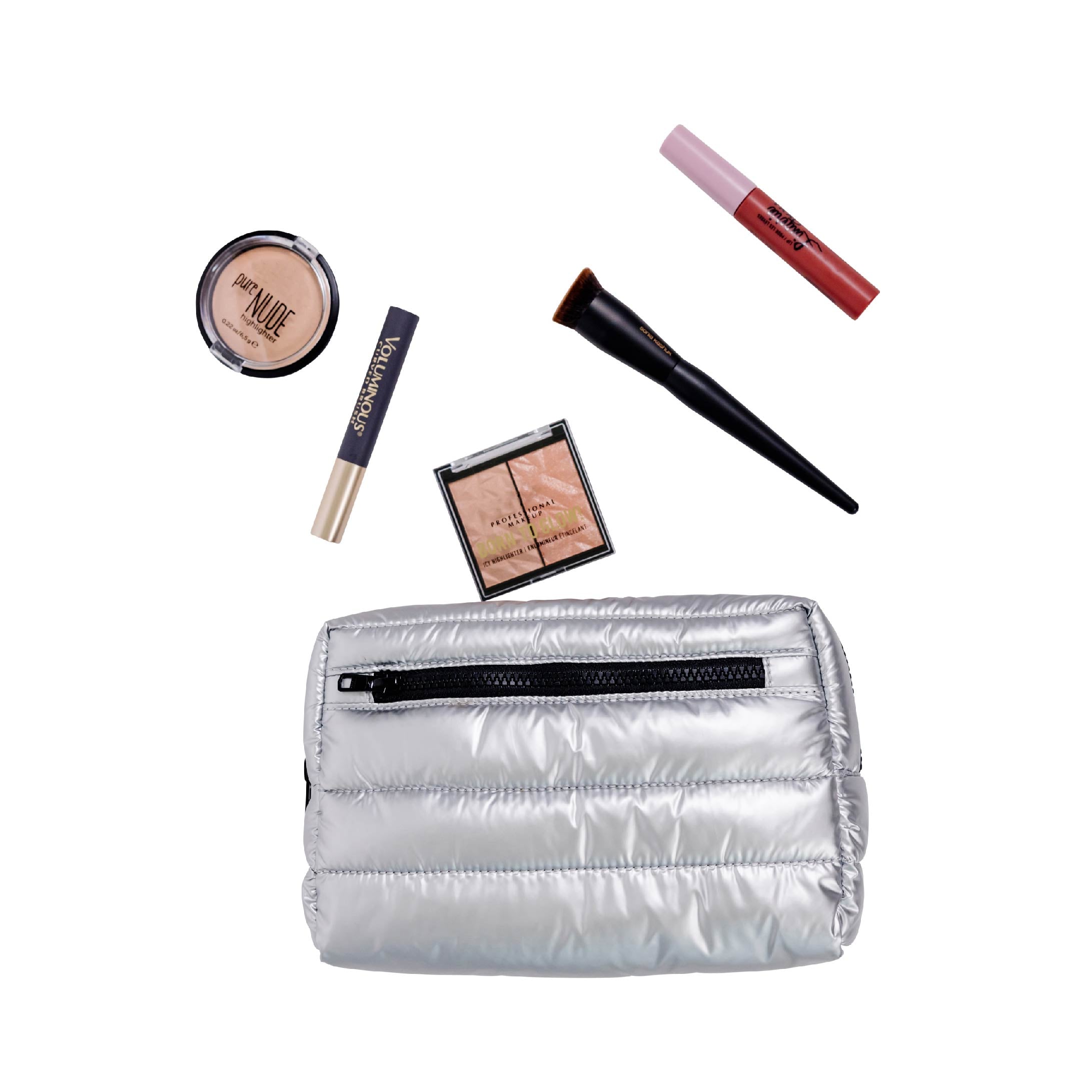 Gabriella Small Cosmetic Bag in Silver