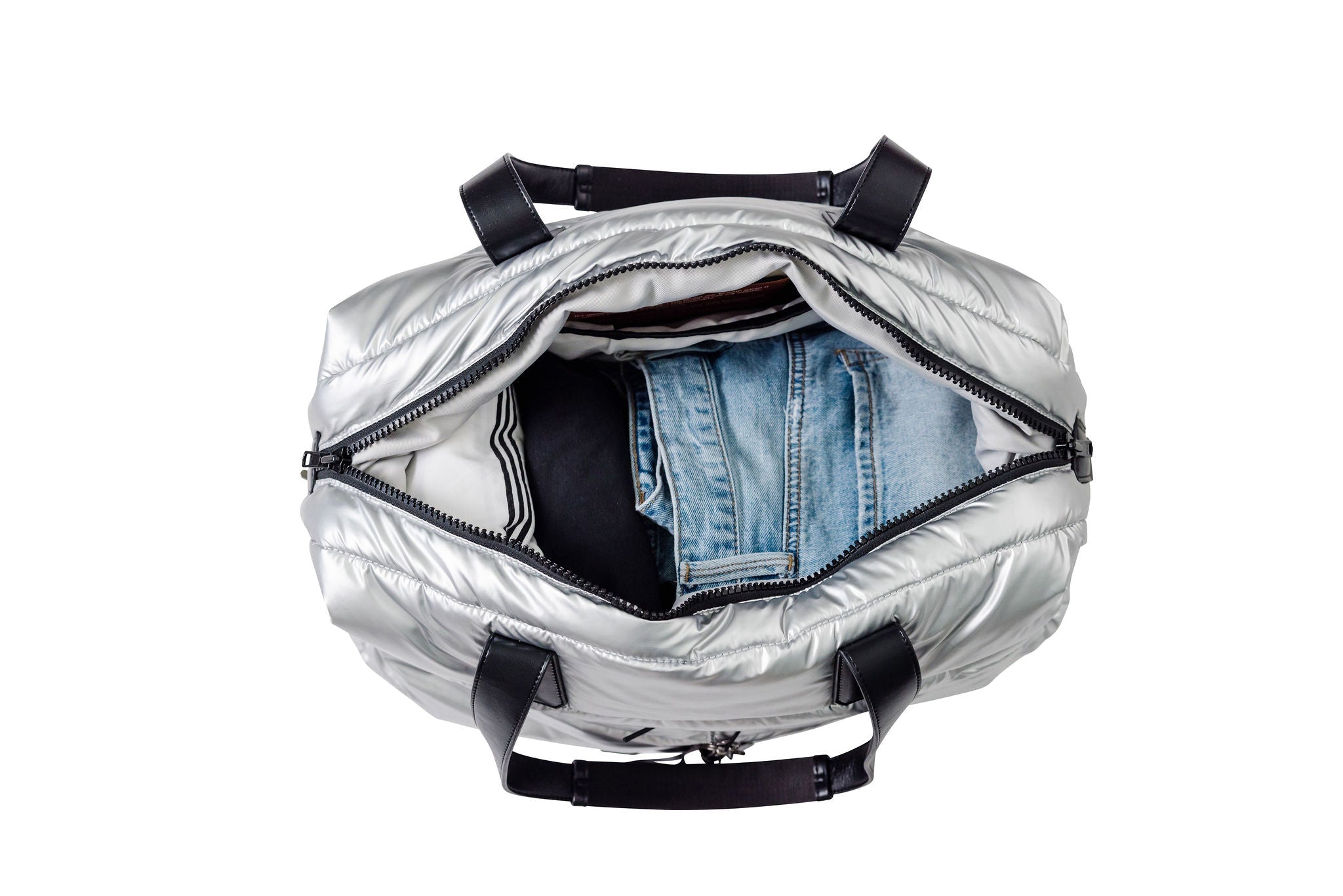 Gabriella Weekender Bag in Silver